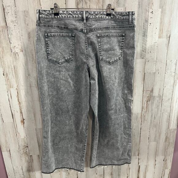 Logo Lori Goldstein QVC Gray Wide Leg Crop Jeans Button Fly Women’s Size 16 - Picture 6 of 9